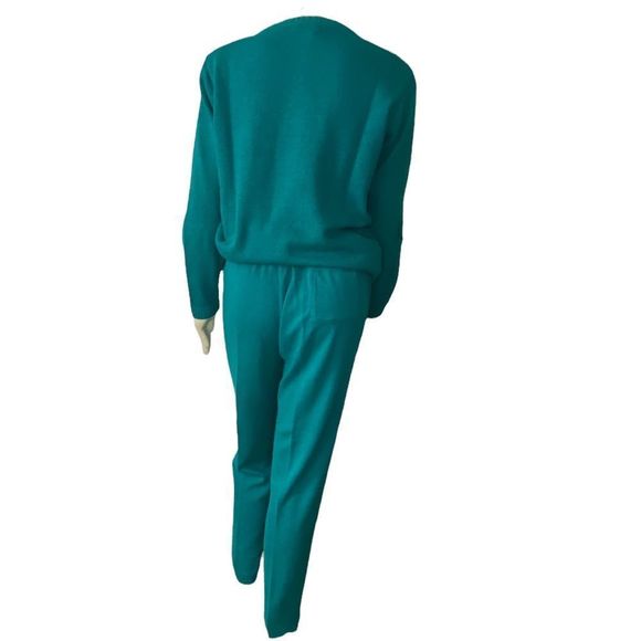 Liz Claiborne Women's Argyle Pullover Sweater & Pull-On Sweatpants Blue Medium - Picture 3 of 12